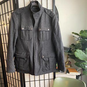 Hugo Boss Charcoal Grey Wool Peacoat